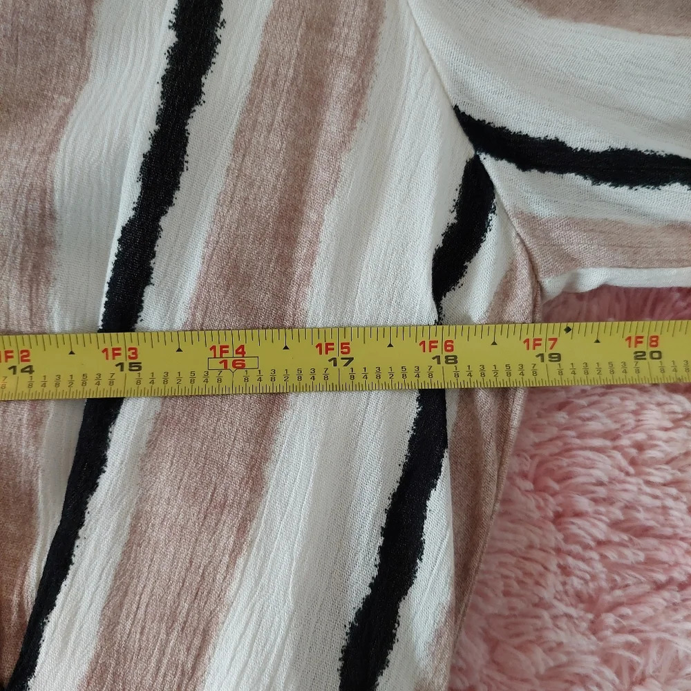 Boheme Stripped Belted Dress Size Large Pockets - Picture 11 of 12